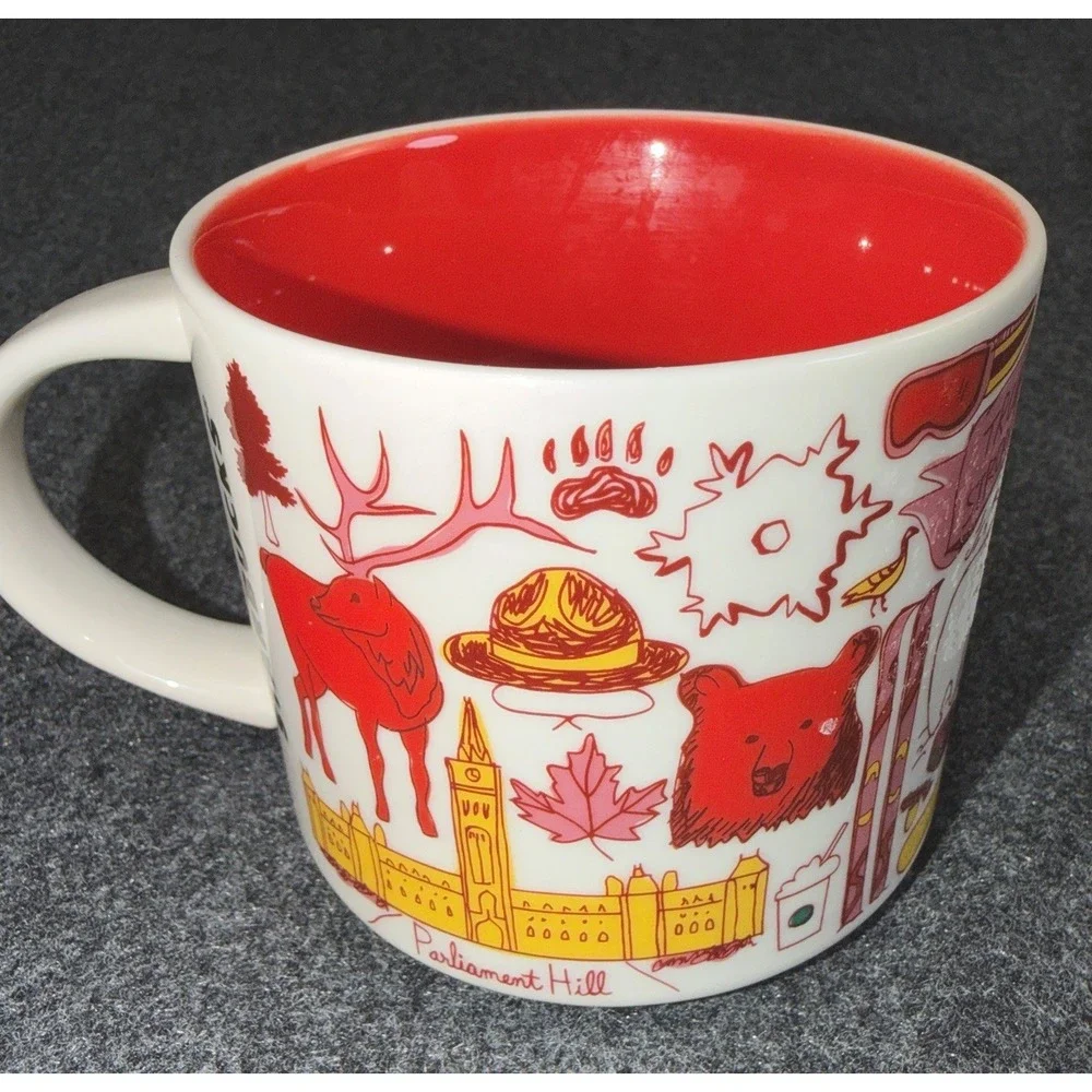 Starbucks Been There Series Canada Mug Red Interior 14oz Coffee Tea Cup